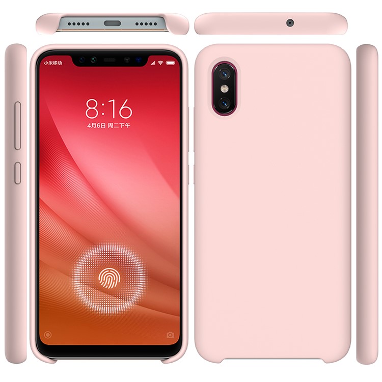 For Xiaomi Mi 8 Pro Mobile Casing Liquid Silicone Mobile Case - Pink-5