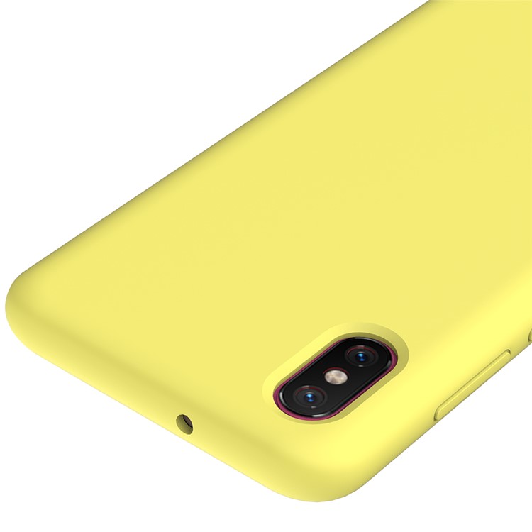 Custodia Protettiva In Silicone Liquido Per Custodia Protettiva Xiaomi Mi 8 Pro - Giallo-2