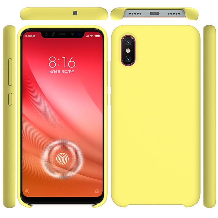Custodia Protettiva In Silicone Liquido Per Custodia Protettiva Xiaomi Mi 8 Pro - Giallo-5