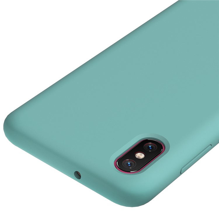 For Xiaomi Mi 8 Pro Protective Shell Liquid Silicone Mobile Case - Cyan-2