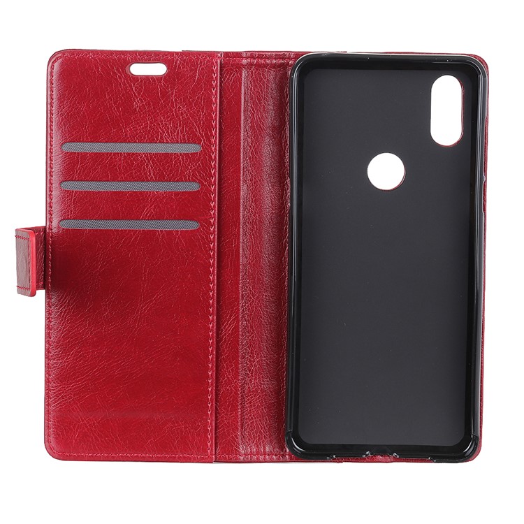 Nappa Texture Premium PU Leather Wallet Phone Cover for Xiaomi Mi Mix 3 / Mix 3 5G - Red-9