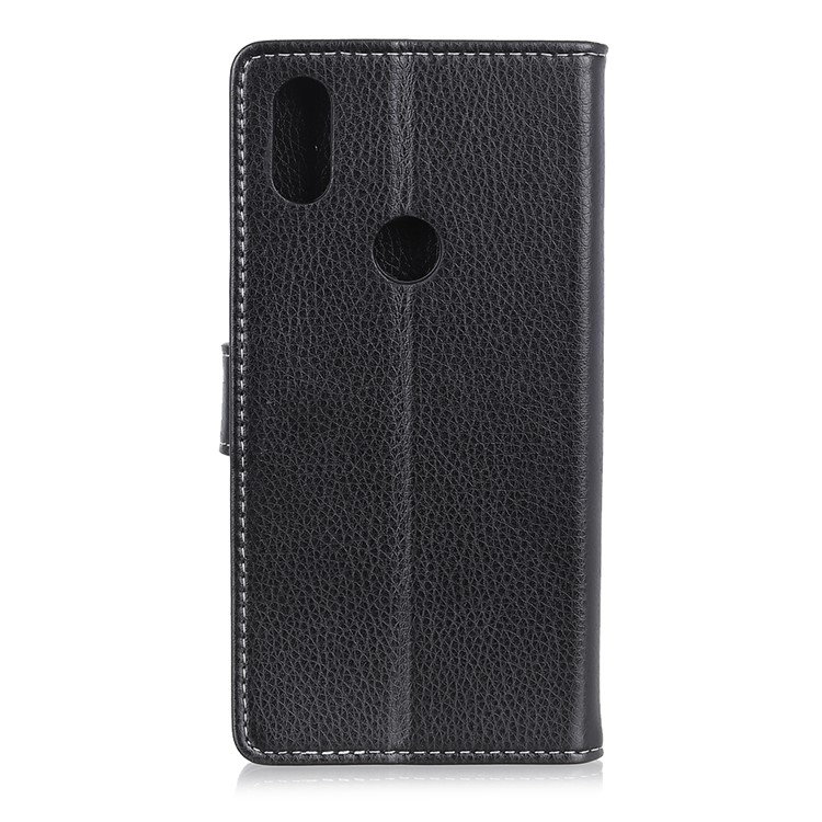 Litchi Skin PU Leather Wallet Stand Phone Case for Xiaomi Mi Mix 3 - Black-2