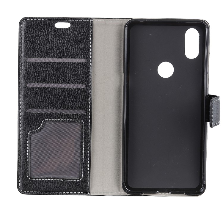 Litchi Skin PU Leather Wallet Stand Phone Case for Xiaomi Mi Mix 3 - Black-3