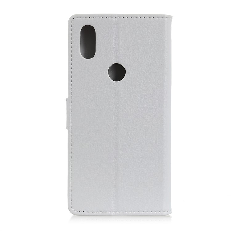 Litchi Skin PU Leather Wallet Phone Cover with Stand for Xiaomi Mi Mix 3 / Mix 3 5G - White-2