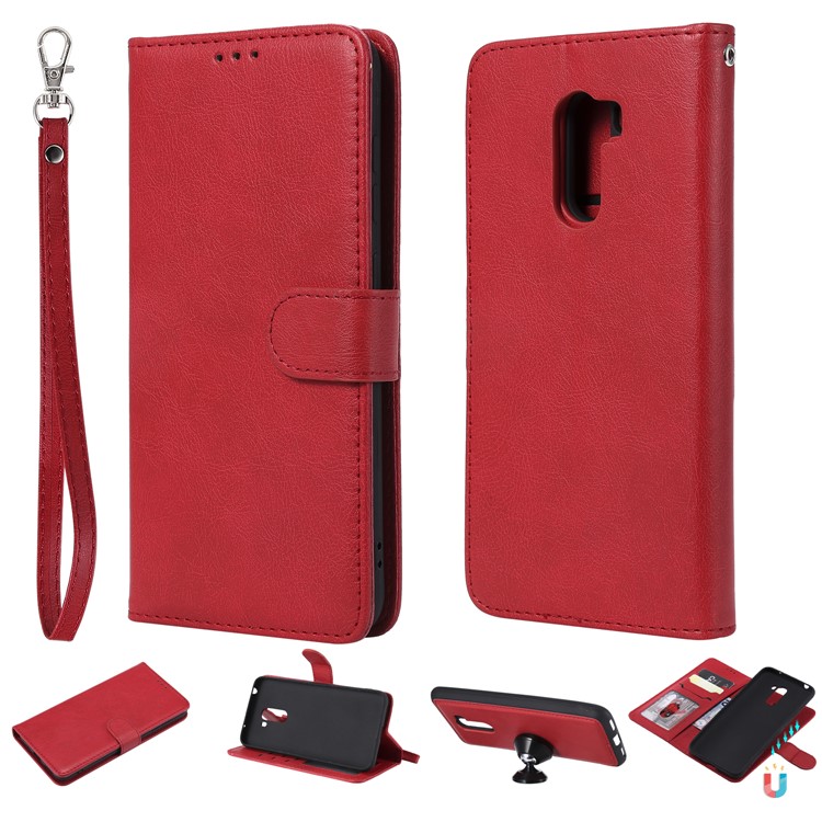 Magnetic Detachable 2-in-1 Stand Leather Casing for Xiaomi Pocophone F1 / Poco F1 (India) - Red-1