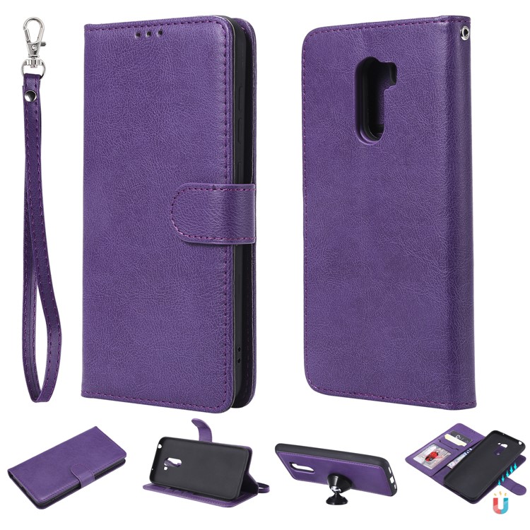 Magnetic Detachable 2-in-1 Stand Leather Mobile Cover for Xiaomi Pocophone F1 / Poco F1 (India) - Purple-1