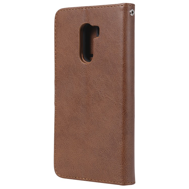 Magnetic Detachable 2-in-1 Stand Leather Phone Casing for Xiaomi Pocophone F1 / Poco F1 (India) - Brown-3
