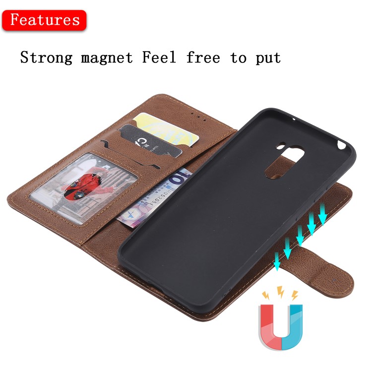 Magnetic Detachable 2-in-1 Stand Leather Phone Casing for Xiaomi Pocophone F1 / Poco F1 (India) - Brown-9