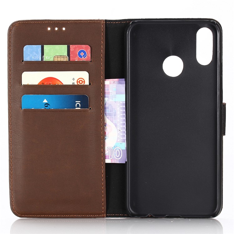 Verrücktes Pferd Retro Kartenhalter Leder Handy Shell Für Xiaomi Redmi Note 6 Pro - Kaffee-5