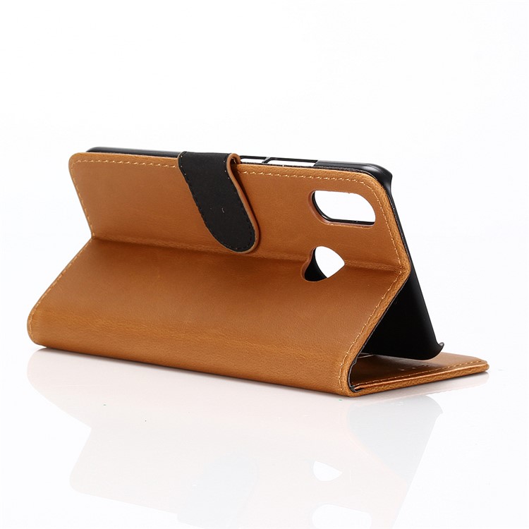 Crazy Horse Retro Card Holder Leather Cover for Xiaomi Redmi Note 6 Pro - Brown-4