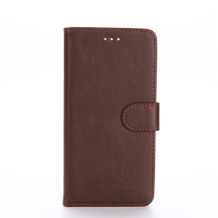 Crazy Horse Retro Style Wallet Leather Stand Cellphone Shell for Xiaomi Mi 8 Lite / Mi 8 Youth (Mi 8X) - Coffee-1