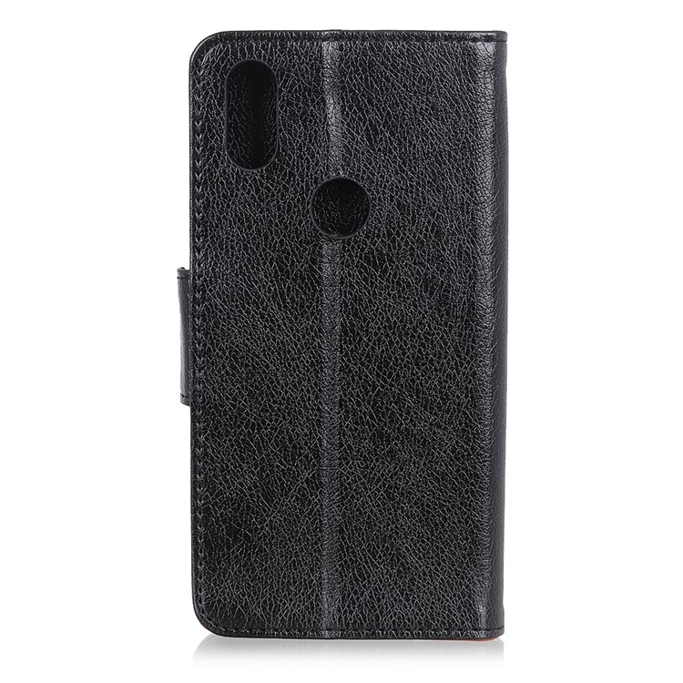 Textured Split Leather Wallet Case for Xiaomi Mi Mix 3 / Mix 3 5G - Black-4
