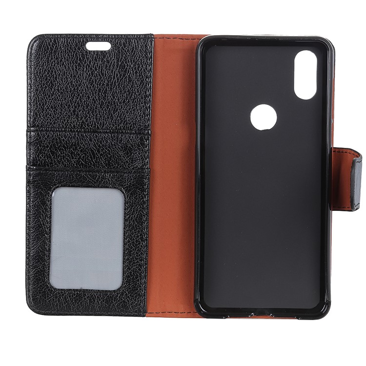 Textured Split Leather Wallet Case for Xiaomi Mi Mix 3 / Mix 3 5G - Black-5