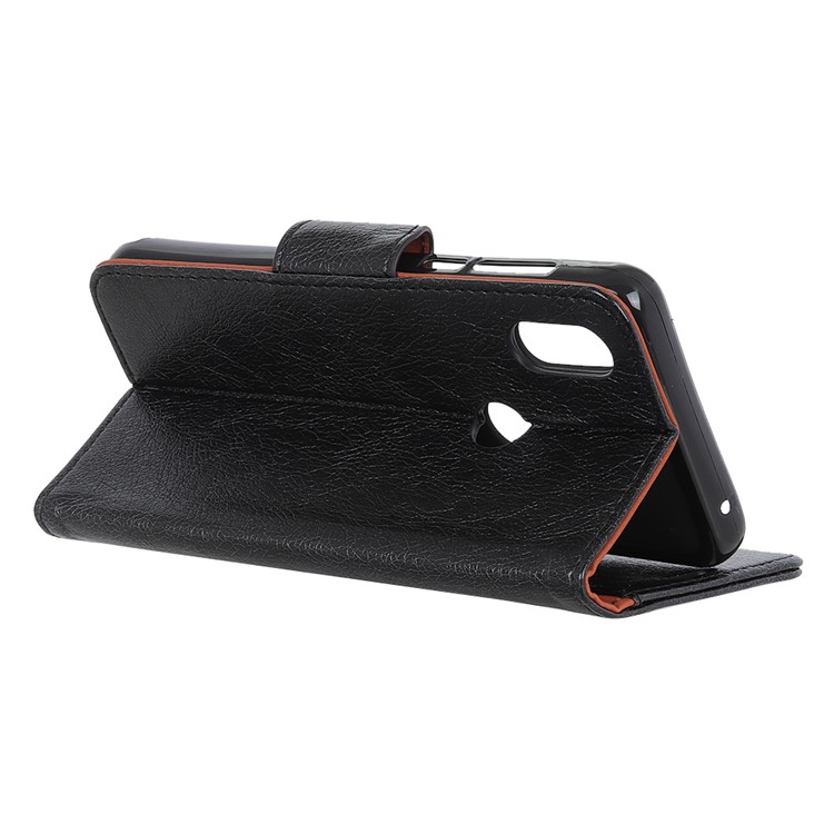 Textured Split Leather Wallet Case for Xiaomi Mi Mix 3 / Mix 3 5G - Black-6