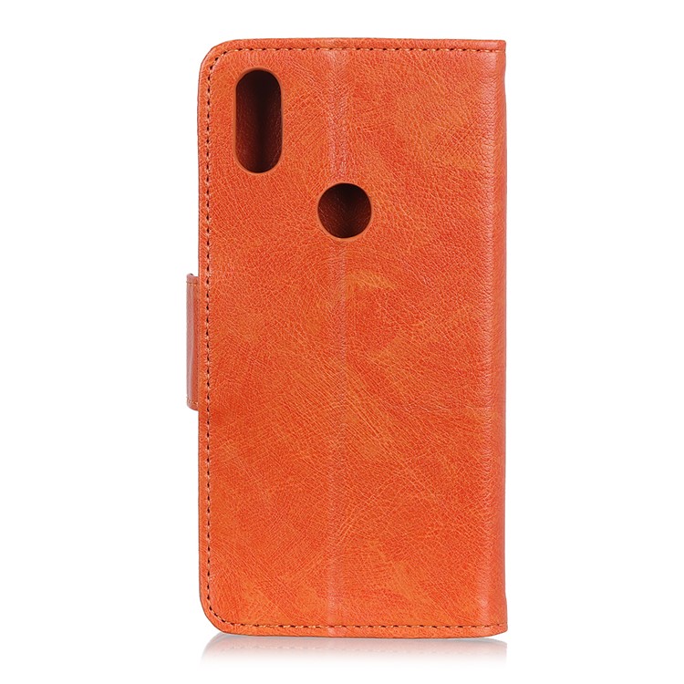 Textured Split Leather Wallet Phone Case for Xiaomi Mi Mix 3 - Orange-4