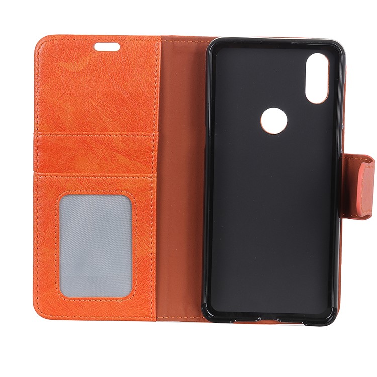 Textured Split Leather Wallet Phone Case for Xiaomi Mi Mix 3 - Orange-5