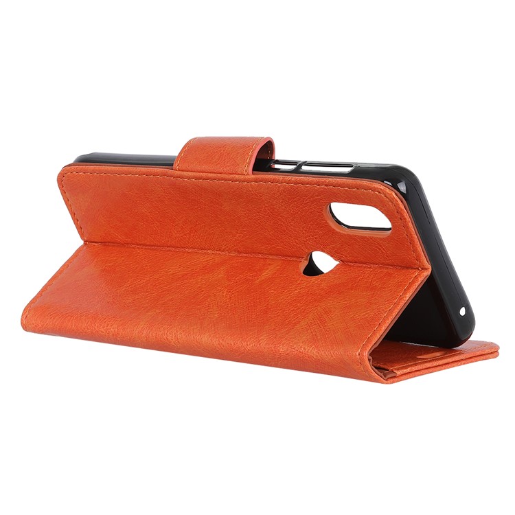Textured Split Leather Wallet Phone Case for Xiaomi Mi Mix 3 - Orange-6