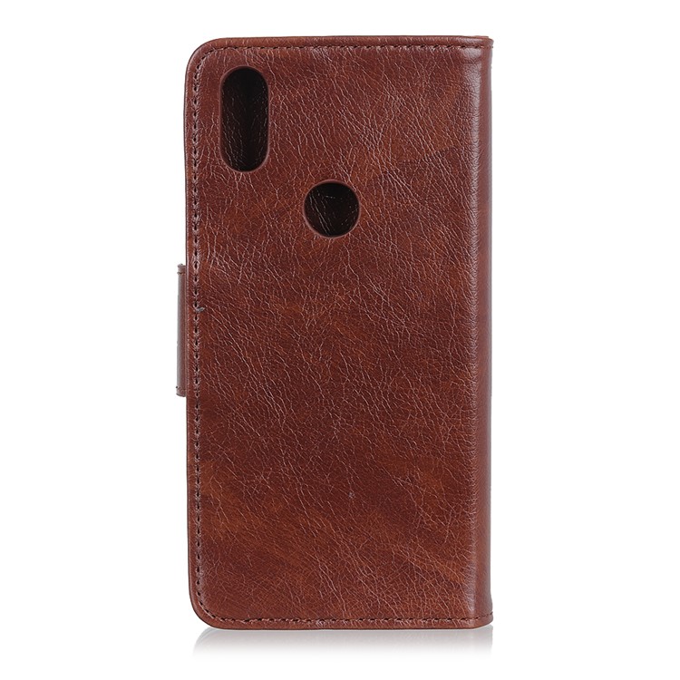 Textured Split Leather Wallet Stand Case for Xiaomi Mi Mix 3 - Brown-4