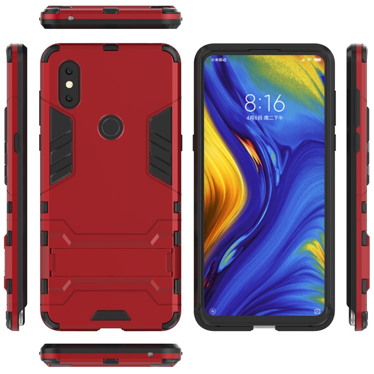 Cool Guard Plástico TPU Tampa Híbrida Para Xiaomi Mi Mix 3 / Misture 3 5g - Vermelho-2