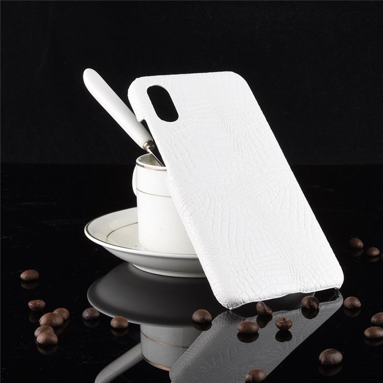 Crocodile Texture PU Leather Coated PC Protection Case for Xiaomi Mi 8 Pro/Mi 8 Explorer Edition - White-2