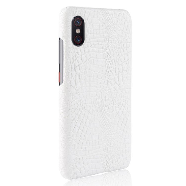 Crocodile Texture PU Leather Coated PC Protection Case for Xiaomi Mi 8 Pro/Mi 8 Explorer Edition - White-4