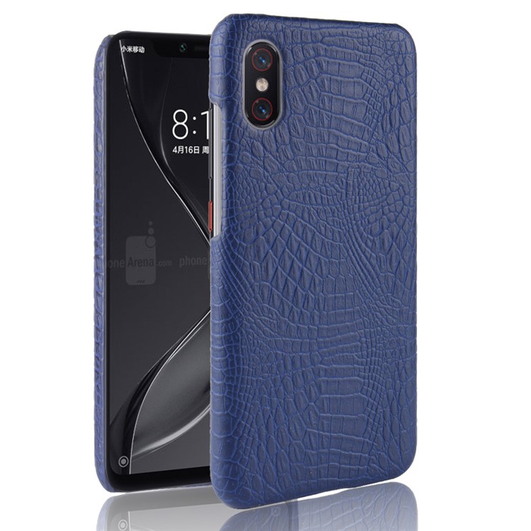 Crocodile Texture PU Leather Coated PC Hard Cover for Xiaomi Mi 8 Pro/Mi 8 Explorer Edition - Blue-1