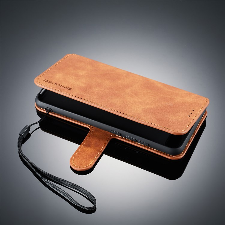 DG.MING Retro Style PU Leather Wallet Casing for Xiaomi Mi 8 Lite / Mi 8 Youth (Mi 8X) - Brown-8