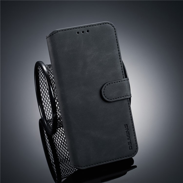 DG.MING Retro Style PU Leather Wallet Case Accessory for Xiaomi Mi 8 Lite / Mi 8 Youth (Mi 8X) - Black-1