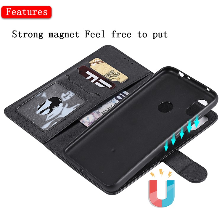 Magnetic Detachable 2-in-1 PU Leather Case for Xiaomi Redmi Note 6 Pro - Black-5