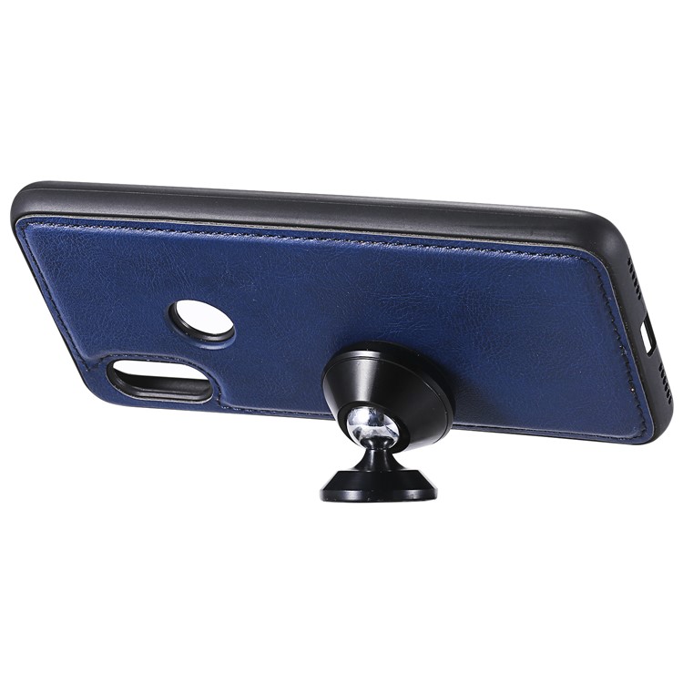 PU Leather Wallet Cover + Detachable TPU Shell for Xiaomi Redmi Note 6 Pro - Blue-6