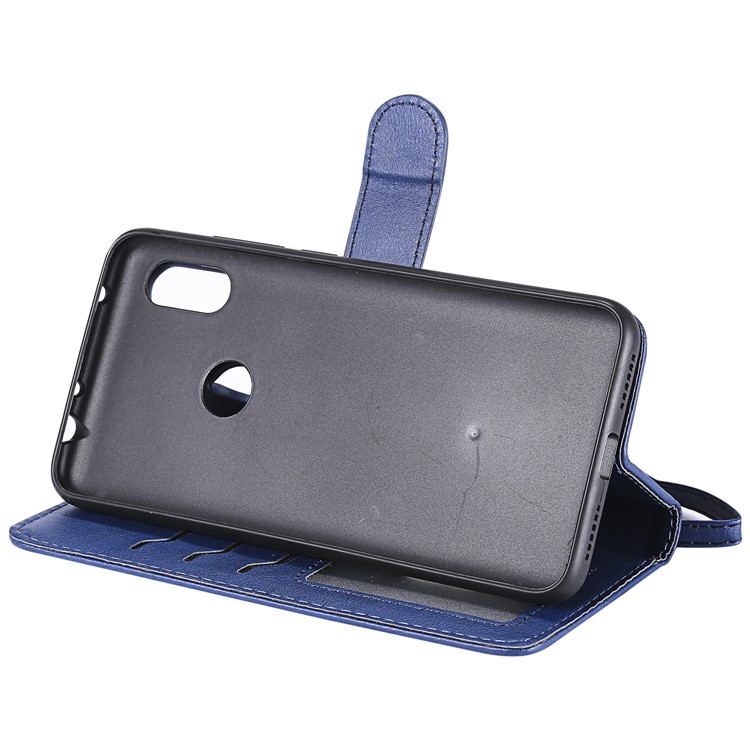 PU Leather Wallet Cover + Detachable TPU Shell for Xiaomi Redmi Note 6 Pro - Blue-7
