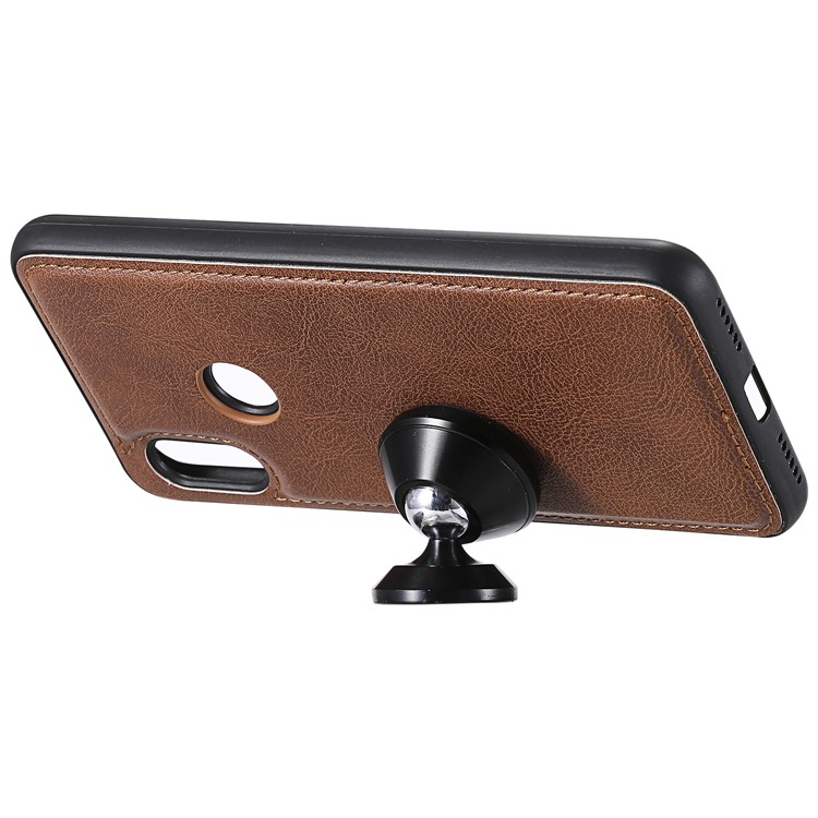 PU Leather Wallet Cover + Detachable TPU Phone Casing for Xiaomi Redmi Note 6 Pro - Brown-6