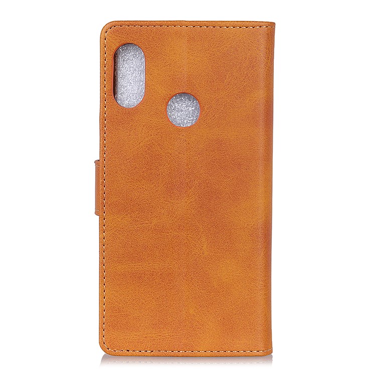 Matte PU Leather Wallet Stand Case Accessory for Xiaomi Mi Play - Brown-3