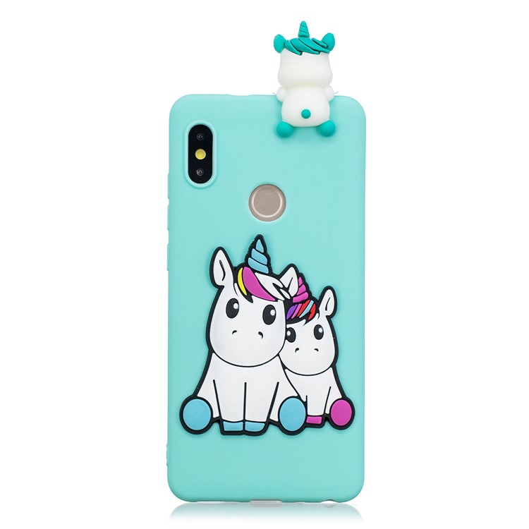 Coque En TPU 3D À Motifs De Poupée Mignonne Pour Xiaomi Redmi Note 6 Pro - Deux Licornes-2