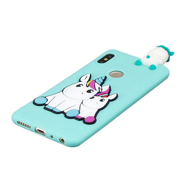 Coque En TPU 3D À Motifs De Poupée Mignonne Pour Xiaomi Redmi Note 6 Pro - Deux Licornes-4