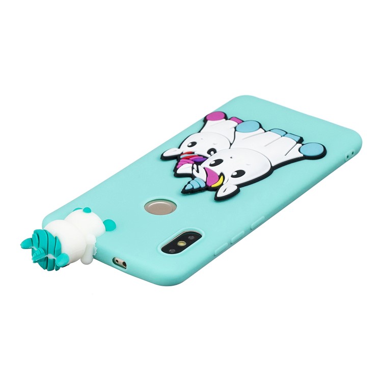 Coque En TPU 3D À Motifs De Poupée Mignonne Pour Xiaomi Redmi Note 6 Pro - Deux Licornes-5