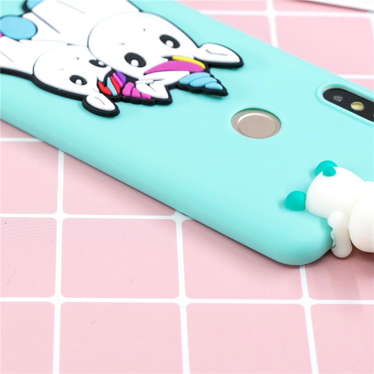 Coque En TPU 3D À Motifs De Poupée Mignonne Pour Xiaomi Redmi Note 6 Pro - Deux Licornes-9