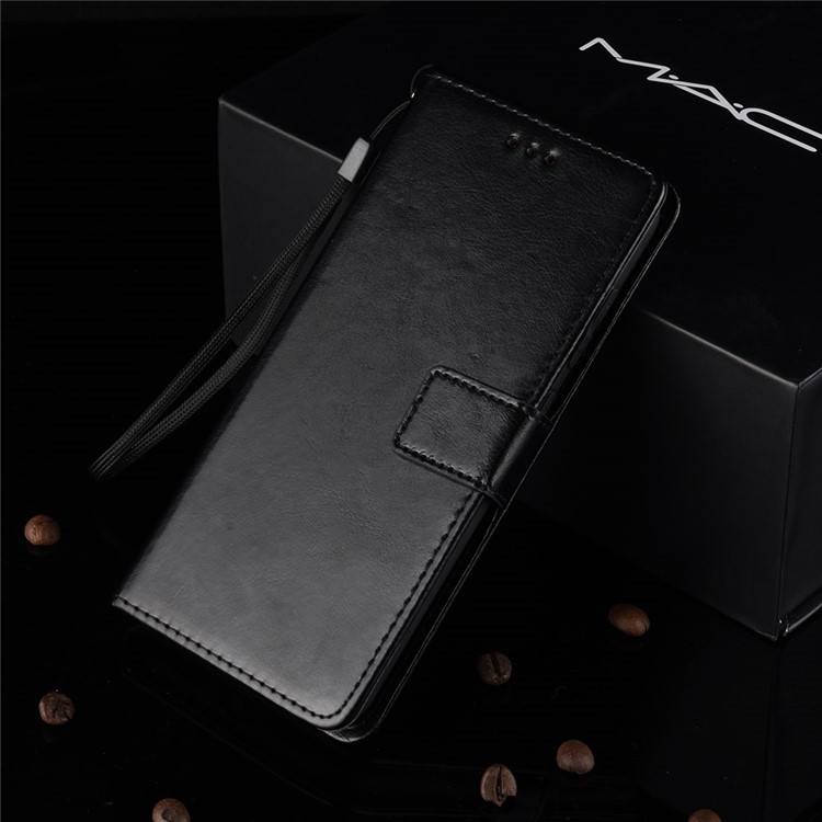 Crazy Horse Wallet Stand Leather Protective Case for Xiaomi Mi A2 Lite / Redmi 6 Pro - Black-9