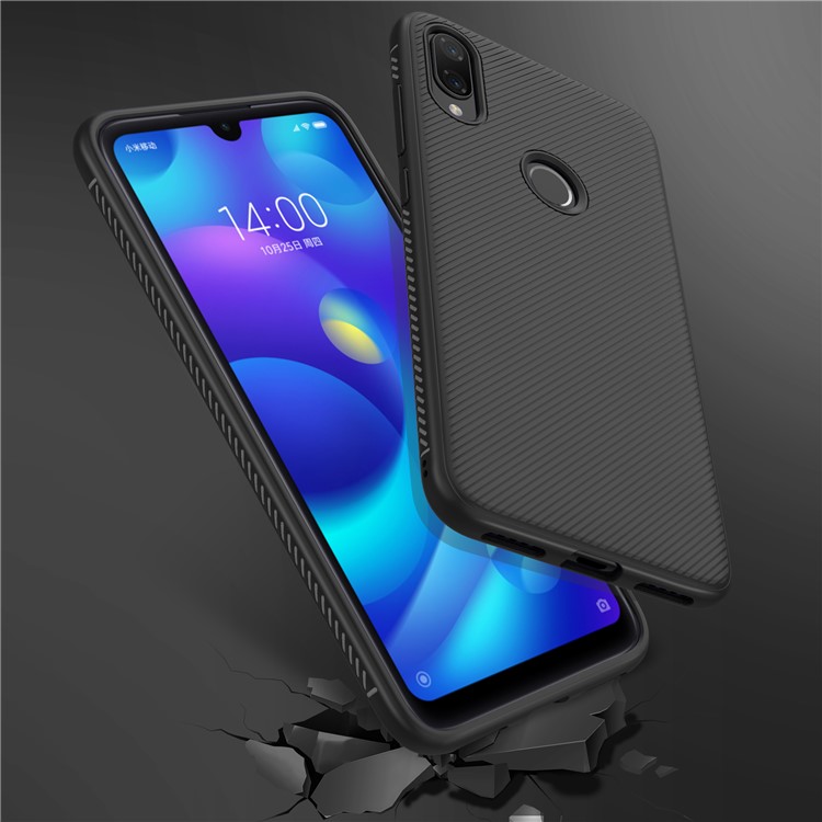 Jazz Series Twill Texture Protective TPU Case for Xiaomi Mi Play - Black-1