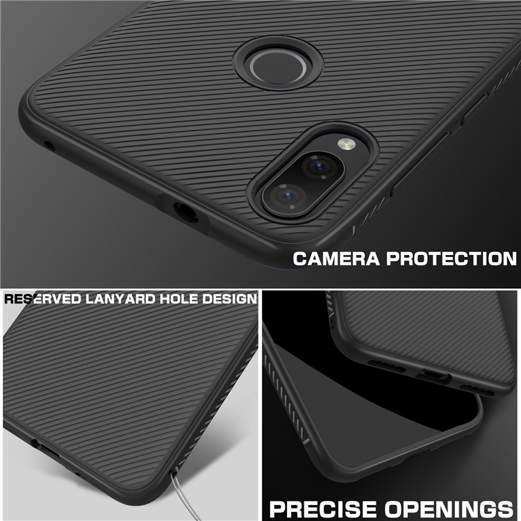 Jazz Series Twill Texture Protective TPU Case for Xiaomi Mi Play - Black-6