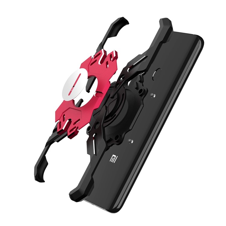 Heroes Series Bumper for Xiaomi Mi 8/Mi 8 Explorer Edition Electroplating Metal Bumper Casing with Kickstand - Black / Red-6