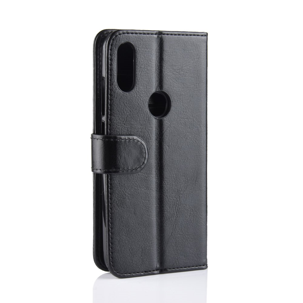 Crazy Horse PU in Pelle Portafoglio Custodia Flip Per Xiaomi Redmi Note 7S /Note 7 / Nota 7 Pro (India) - Nero