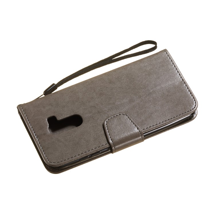 Imprint Anchor Wallet Leather Case for Xiaomi Pocophone F1 / Poco F1 (India) - Grey-7