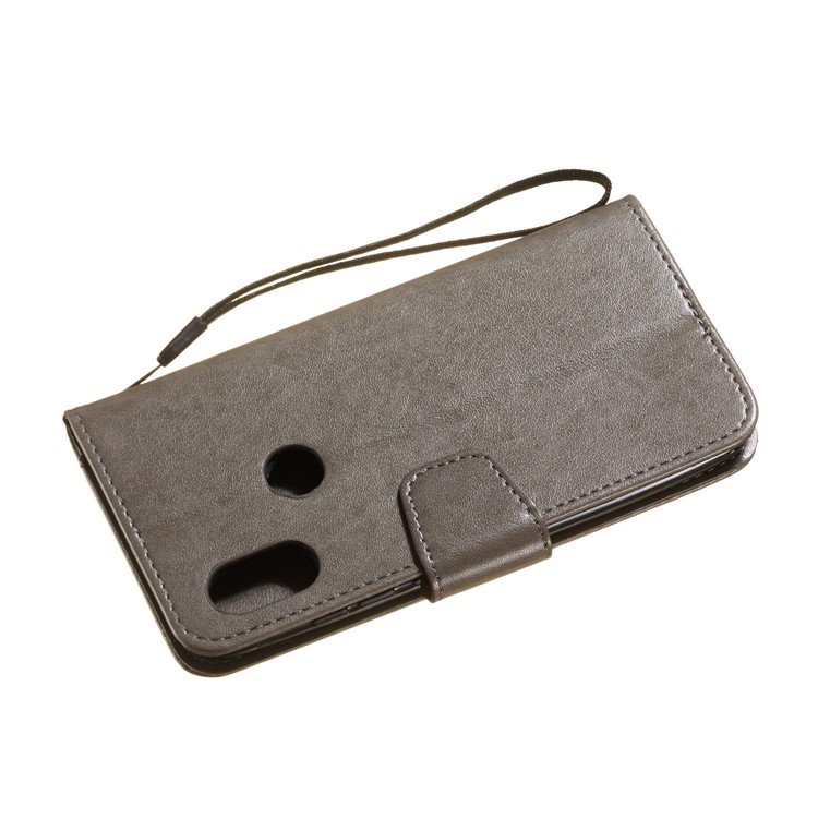 Imprint Anchor Wallet Leather Casing for Xiaomi Redmi Note 6 Pro - Grey-7
