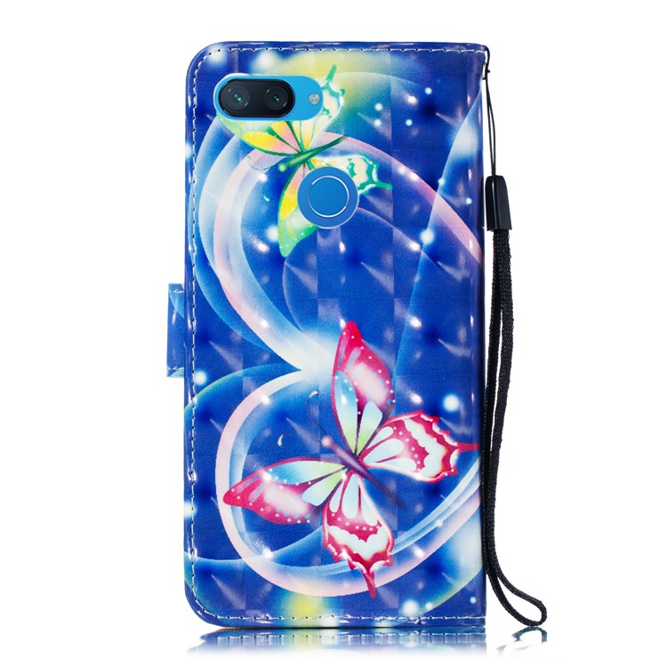 Pattern Printing Light Spot Decor Leather Wallet Case for Xiaomi Mi 8 Lite / Mi 8 Youth (Mi 8X) - Vivid Butterfly-8