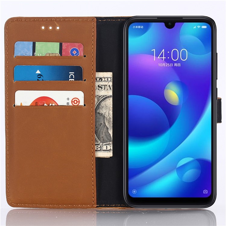 Crazy Horse Texture Retro Leather Flip Case for Xiaomi Mi Play - Brown-7