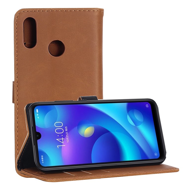 Crazy Horse Texture Retro Leather Flip Case for Xiaomi Mi Play - Brown-9