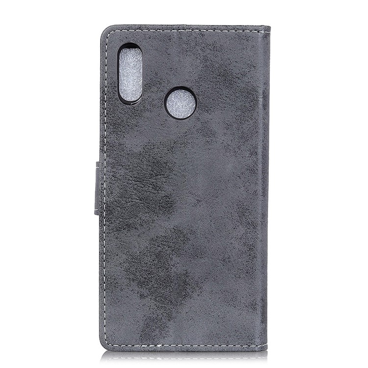 Vintage Style Leather Wallet Case for Xiaomi Redmi Note 7 - Grey-5