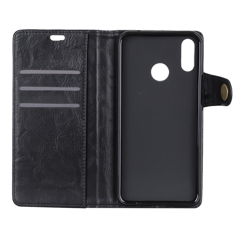 S Shape Crazy Horse PU Leather Stand Case for Xiaomi Redmi Note 7 - Black-4