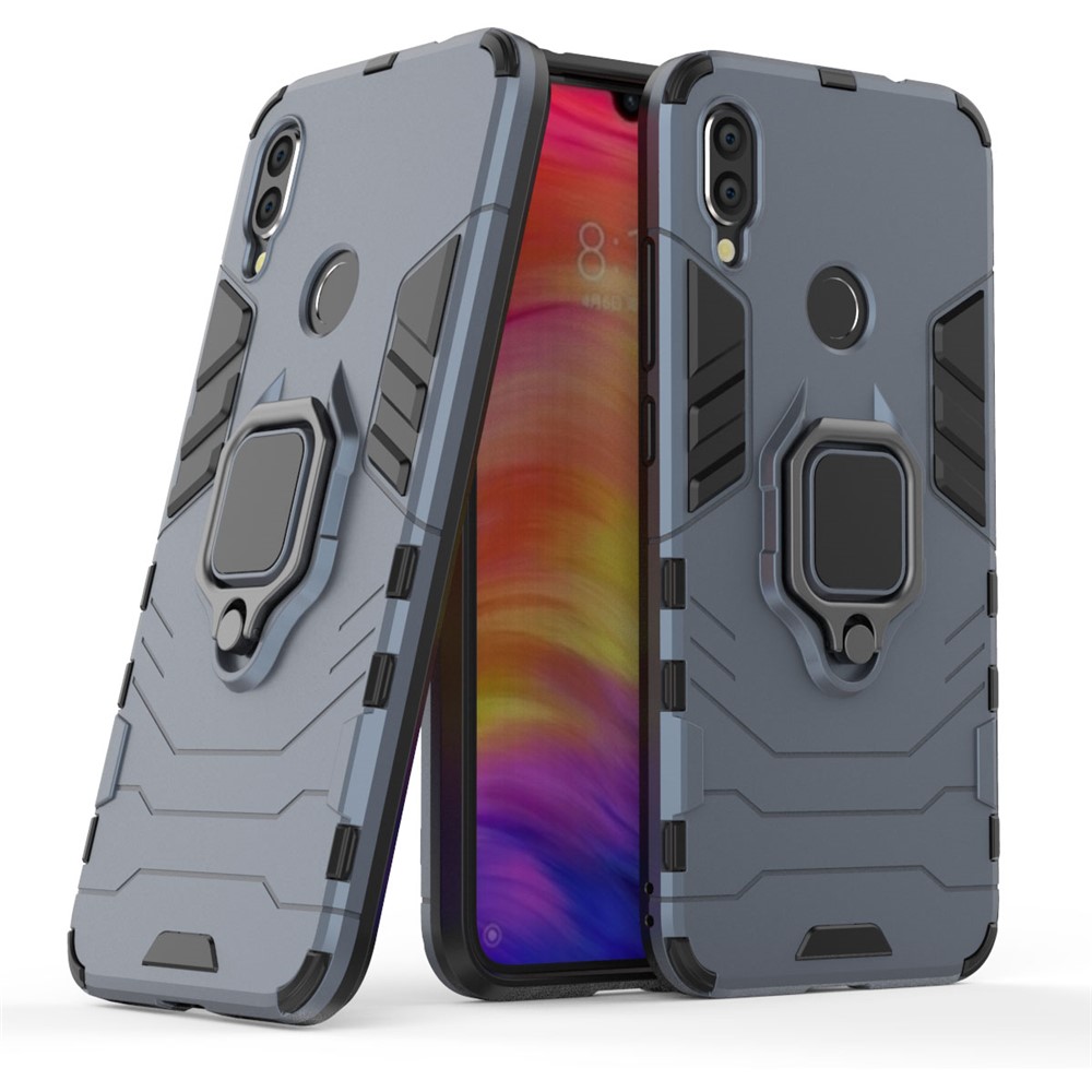 Custodia Ibrida TPU Holder di Guardia di Guardia Cool Per Xiaomi Redmi Note 7S /nota 7 / Nota 7 Pro (India) - Blu